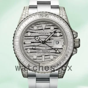 Rolex GMT-Master II 40mm 116769 Men’s Silver-tone Diamond Wave Dial