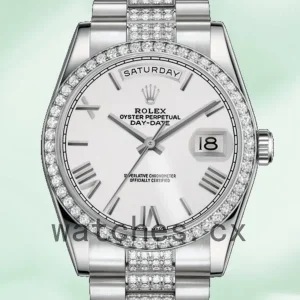 Rolex Day-Date 36mm Men’s 118346 Silver Dial Automatic