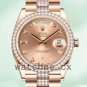 Rolex Day-Date 128345 Men’s 36mm Rose Gold Dial