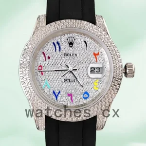 Rolex Datejust 40mm Men’s 16200 Silver-tone Diamond Pave Dial
