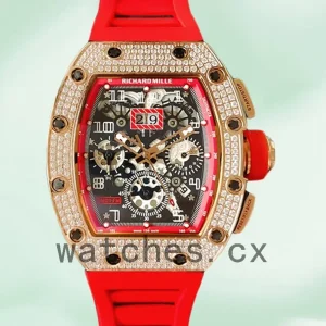 Richard Mille RM011 RM011-022 Around 45mm Men Transparent Dial Rubber Band