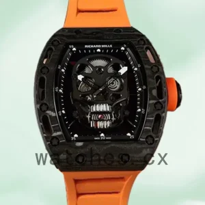 Richard Mille RM052 Around 50*43mm Men RM052-008 Black Skull Dial
