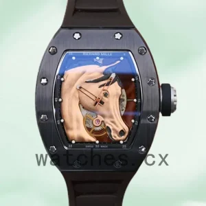 Richard Mille RM52-02 RM52-02-006 Around 50*42mm Men Black Rubber Band