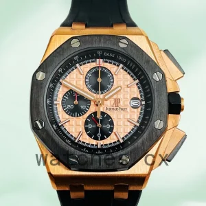 Audemars Piguet Royal Oak Offshore Men’s 44mm Royal Oak Offshore015 Rose Gold-tone Rubber Band
